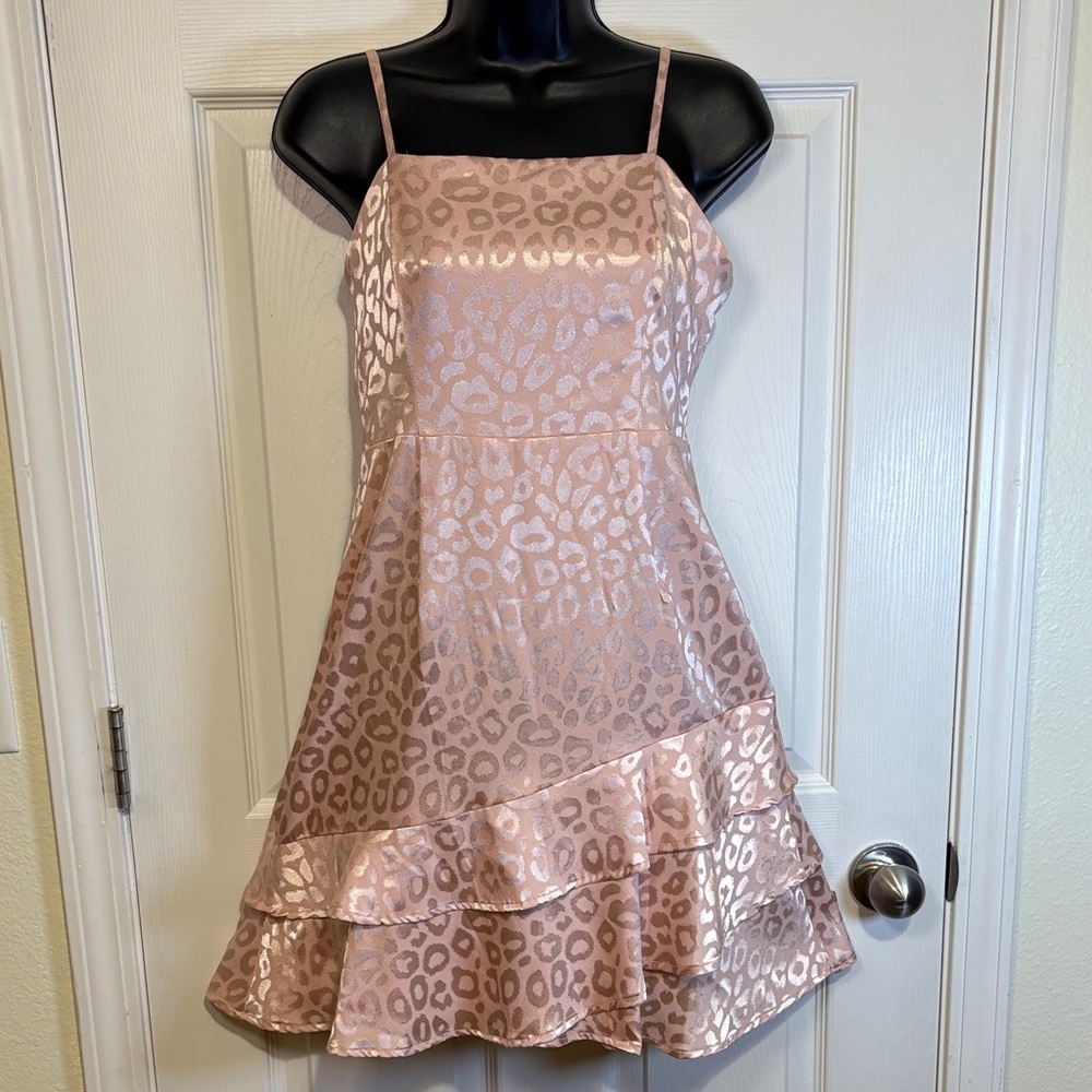 Altar’d State Pink Leopard Print Dress Size Small